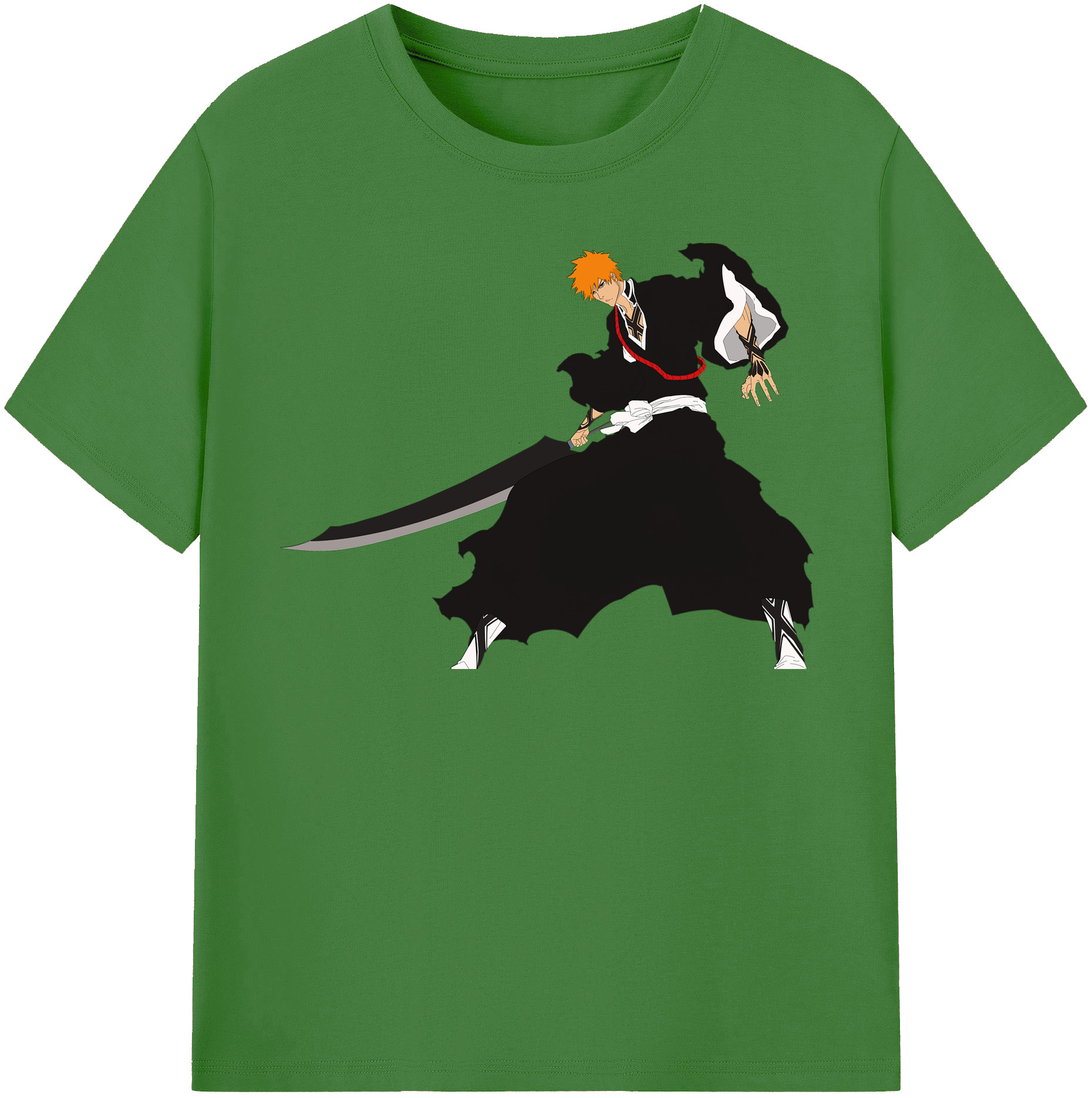 （画像用） ブリーチ 黒崎一護（くろさき いちご）BLEACH Kurosaki Ichigo レディースカジュアルプリントTシャツ（綿100％）